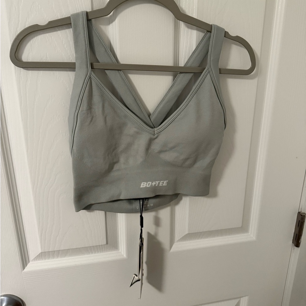 Bo+Tee Gray Sports Bra